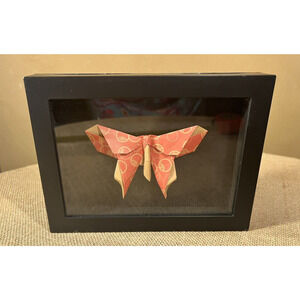 Japanese Paper Origami Butterfly Hand Folded and Mounted in Frame